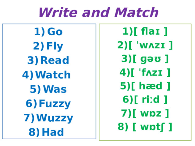 Write and Match