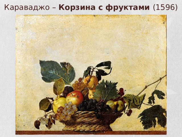 Караваджо – Корзина с фруктами (1596)