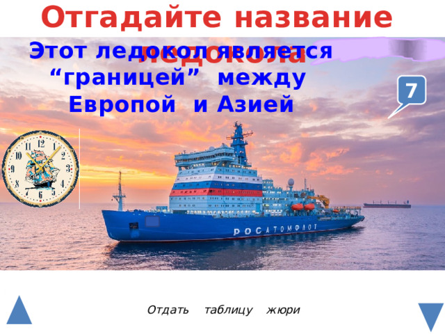 Отгадайте название ледокола 6 Назван в честь полуострова, где находится самая  северная точка России