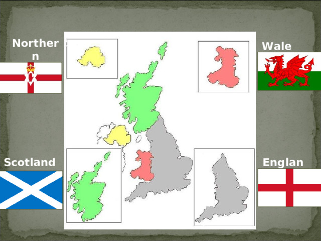 Northern Ireland Wales England Scotland
