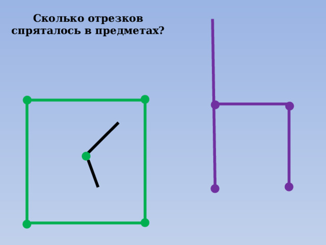 Сколько отрезков спряталось в предметах?