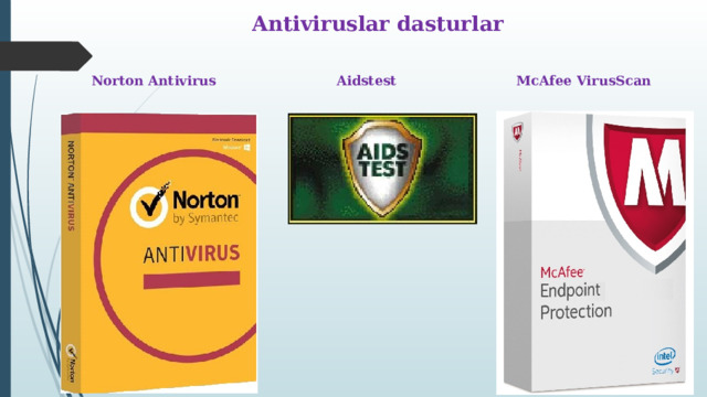 Antiviruslar dasturlar Norton Antivirus Aidstest McAfee VirusScan
