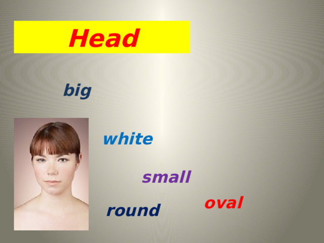 Head big white small oval round