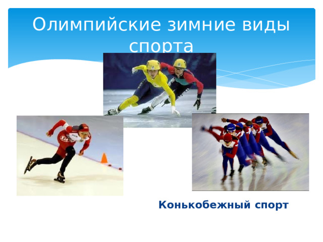 Олимпийские зимние виды спорта  Конькобежный спорт