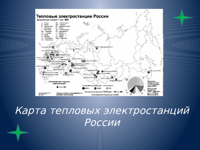 Карта тепловых электростанций России