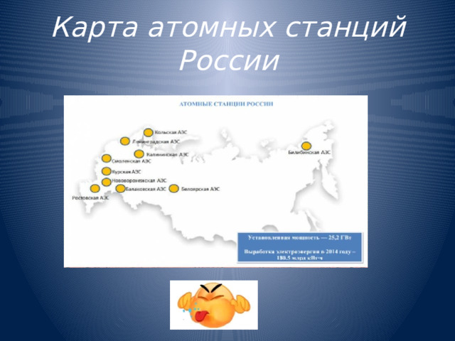 Карта атомных станций России
