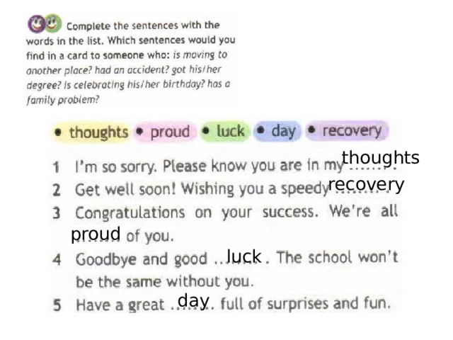 thoughts recovery proud luck day