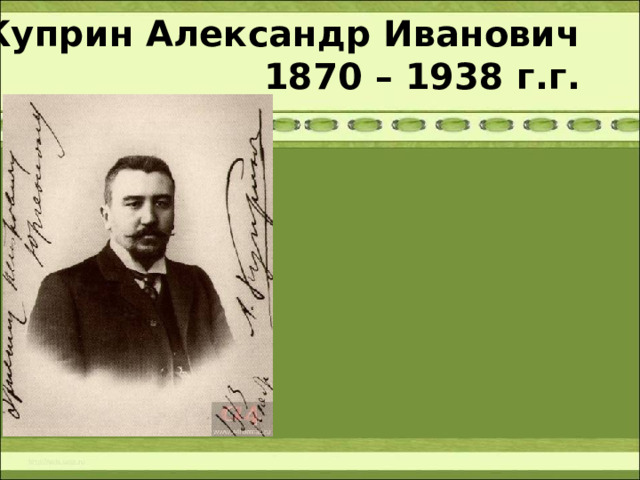 Куприн Александр Иванович  1870 – 1938 г.г.