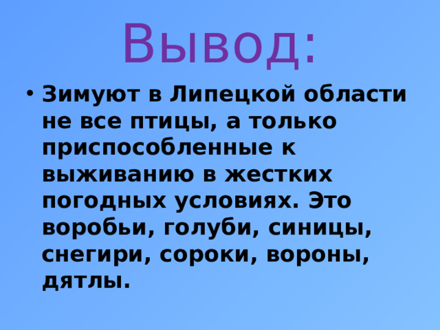 Вывод: