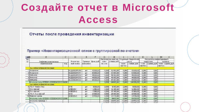 Создайте отчет в Microsoft Access