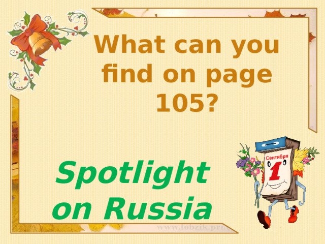 What can you find on page 105? Spotlight on Russia