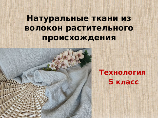 Натуральные ткани из волокон растительного происхождения Технология  5 класс