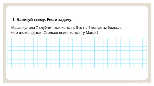 Закрепление — Ребята, подготовьте простой карандаш и ручку. Выполните задания на рабочих листах.   Заметка: это задание вы можете провести, показав в презентации, или провести интерактивно, загрузив урок « Чтение, представление текста задачи в виде рисунка, схемы или другой модели»  из сервиса «Подготовка к уроку».