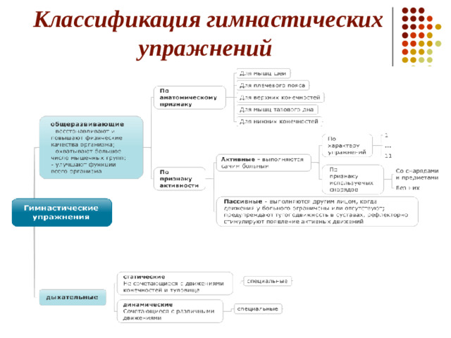 Классификация гимнастических упражнений