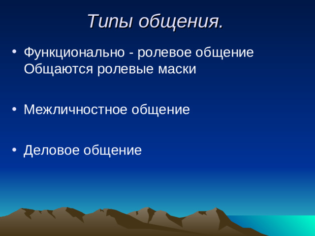 Типы общения.