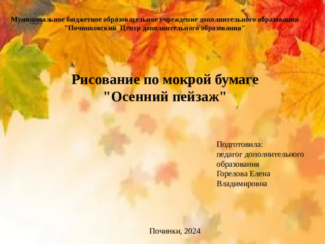 Муниципальное бюджетное образовательное учреждение дополнительного образования 