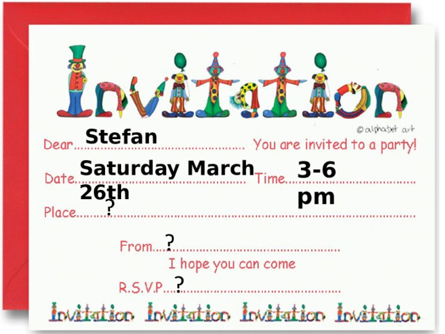 Stefan Saturday March 26th 3-6 pm