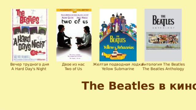 Антология The Beatles The Beatles Anthology Двое из нас Вечер трудного дня Желтая подводная лодка Two of Us  A Hard Day's Night  Yellow Submarine The Beatles в кино