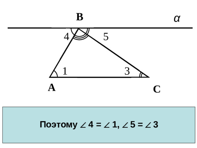 В 5 4 1 3 С А С Поэтому   4 =  1,   5 =    3