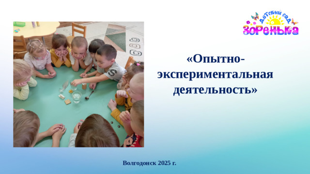 «Опытно-экспериментальная деятельность»  Волгодонск 2025 г.