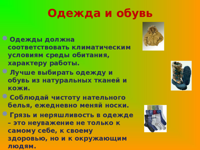 Одежда и обувь