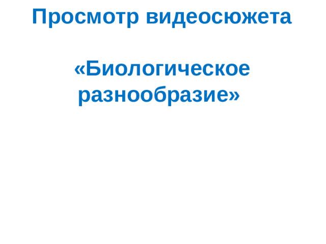 Просмотр видеосюжета  «Биологическое разнообразие»