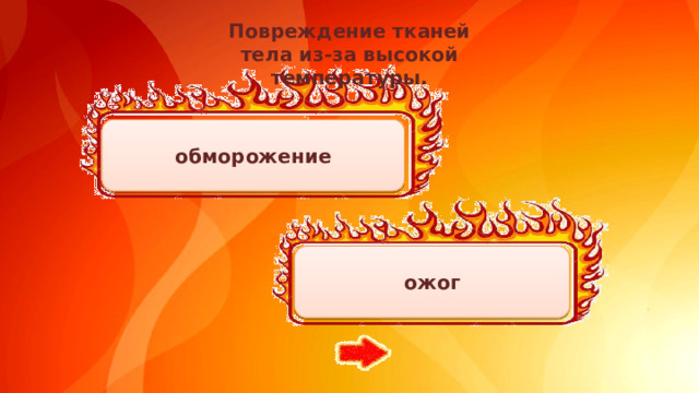 Повреждение тканей тела из-за высокой температуры. обморожение ожог