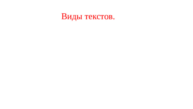Виды текстов.