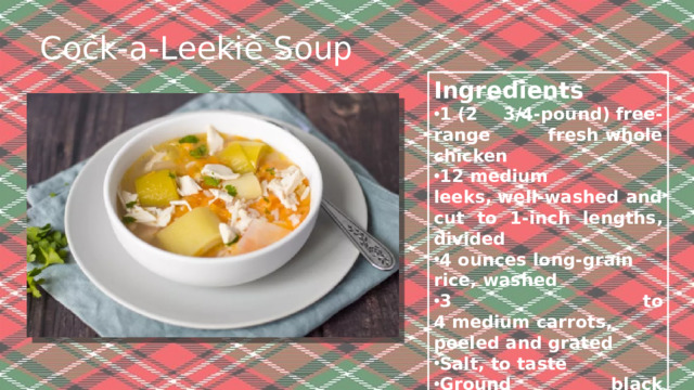 Cock-a-Leekie Soup Ingredients