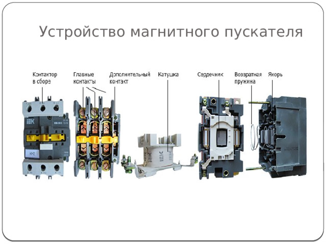Устройство магнитного пускателя