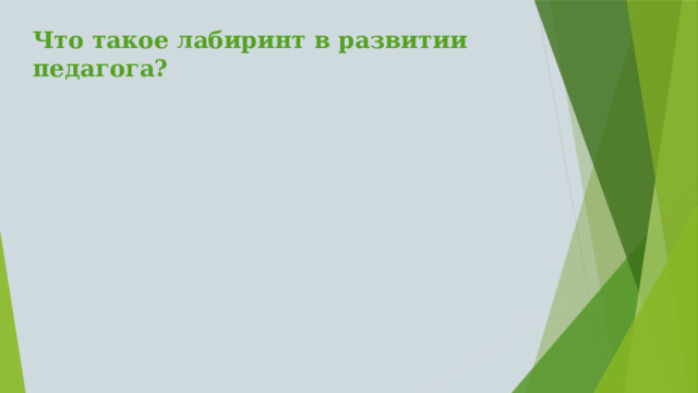 Что такое лабиринт в развитии педагога?