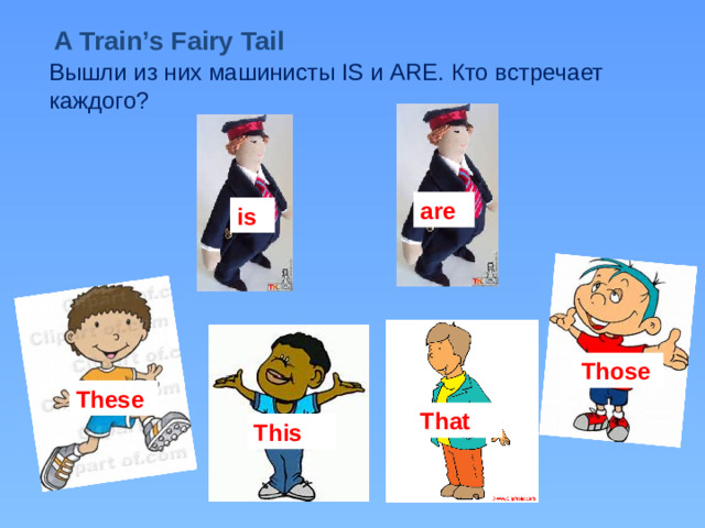 A Train’s Fairy Tail Вышли из них машинисты IS и ARE. Кто встречает каждого? are is Those These That This