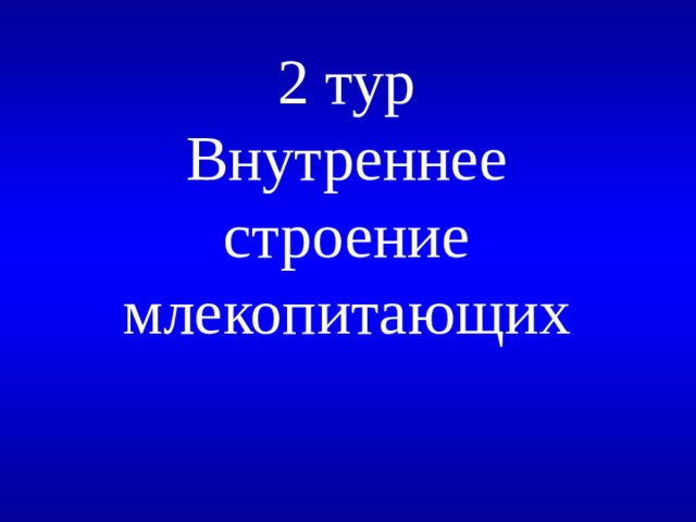 2 тур  Внутреннее строение млекопитающих