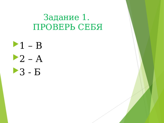 Задание 1.  ПРОВЕРЬ СЕБЯ