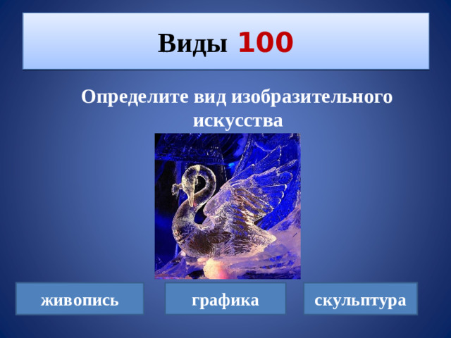 Виды  100  Определите вид изобразительного искусства живопись графика скульптура