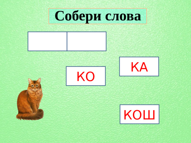 Собери слова КА КО КОШ