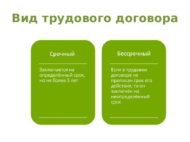 Вид трудового договора
