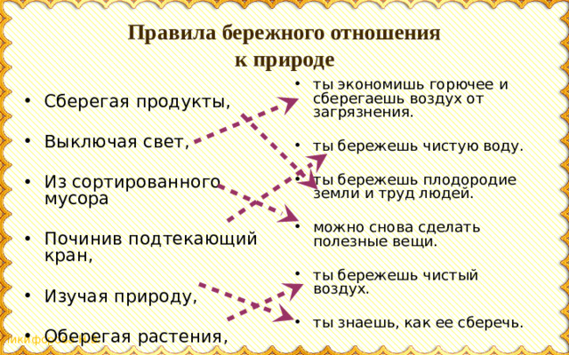 Правила бережного отношения  к природе
