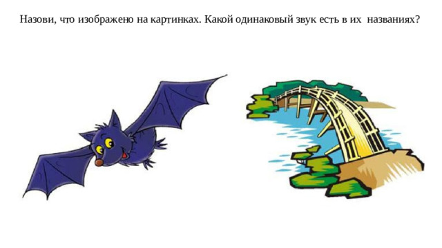 Назови, что изображено на картинках. Какой одинаковый звук есть в их названиях?