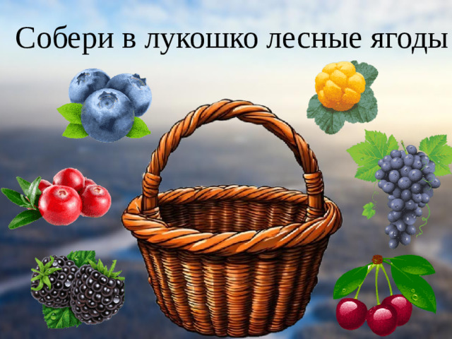 Собери в лукошко лесные ягоды