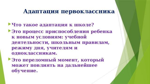 Адаптация первоклассника