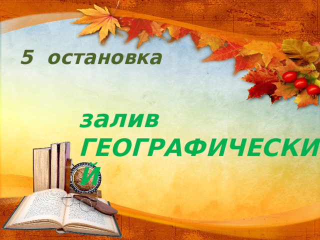 5 остановка залив ГЕОГРАФИЧЕСКИЙ