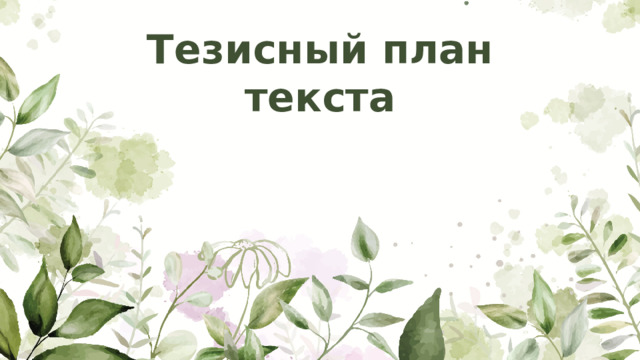 Тезисный план текста
