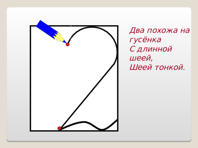 Два похожа на гусёнка С длинной шеей, Шеей тонкой.