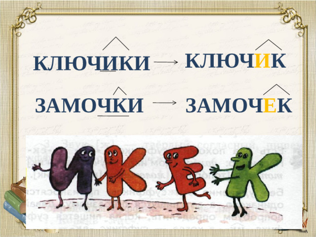 КЛЮЧ И К КЛЮЧИКИ ЗАМОЧ Е К ЗАМОЧКИ