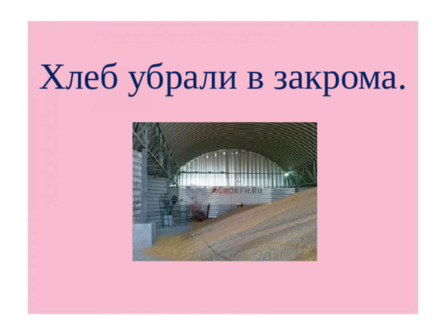 Хлеб убрали в закрома.