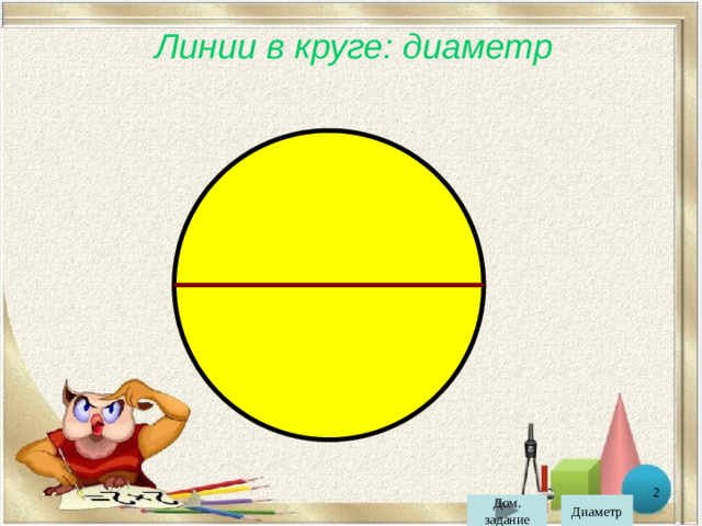 Линии в круге: диаметр  Диаметр Дом. задание