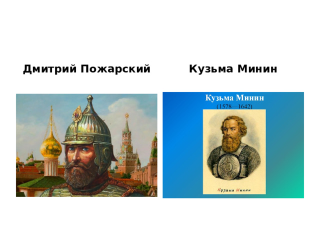 Дмитрий Пожарский Кузьма Минин