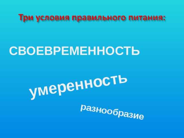 разнообразие умеренность СВОЕВРЕМЕННОСТЬ