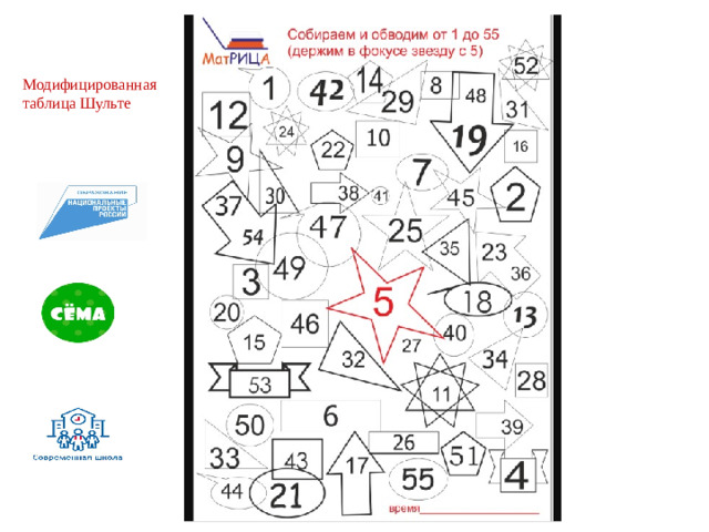 Модифицированная таблица Шульте